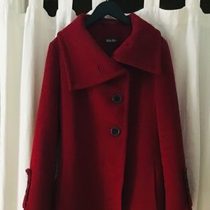 Soïa & Kyo red woven wool trench coat